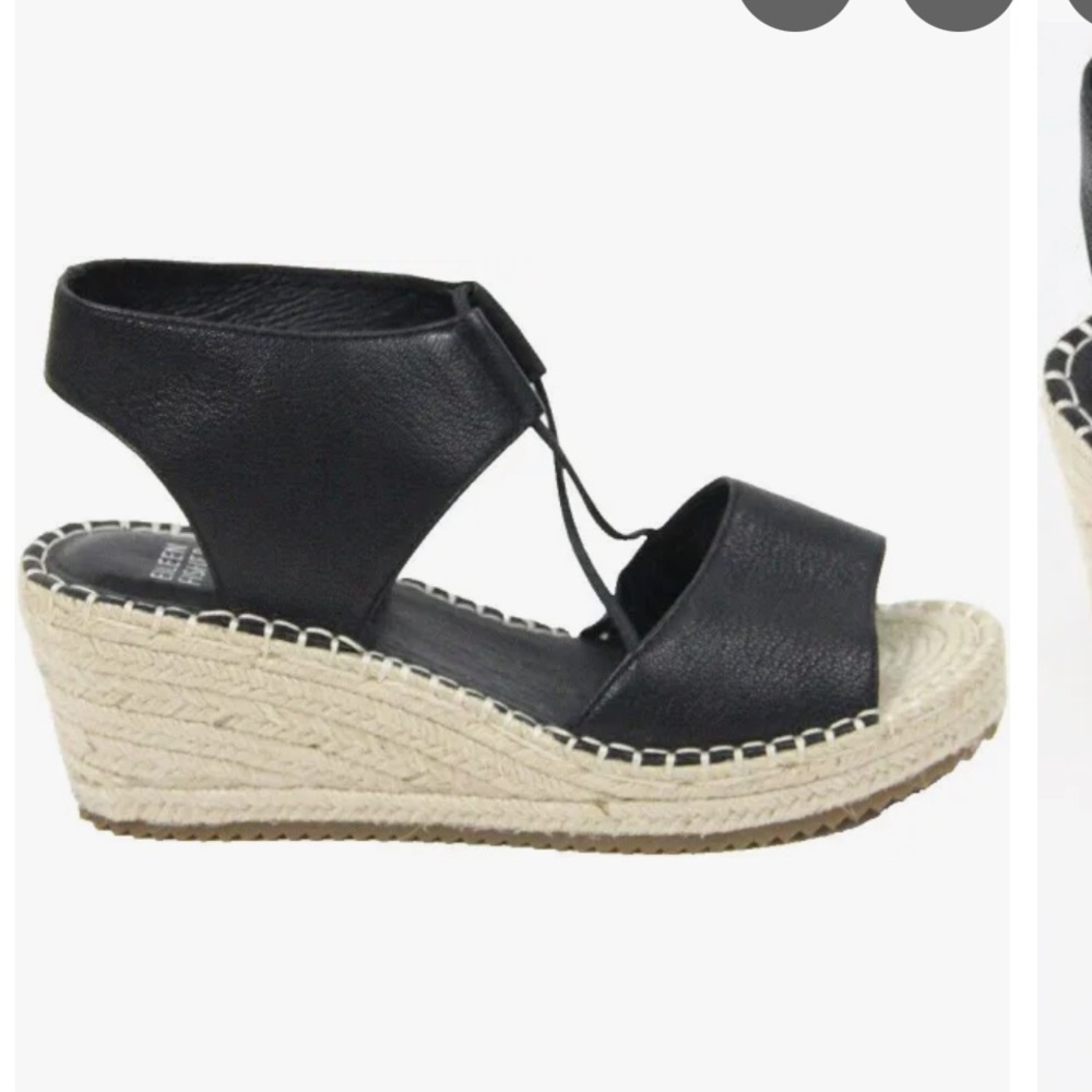 Eileen Fisher Agnes Sandals Espadrille Wedge
Women’s black leather